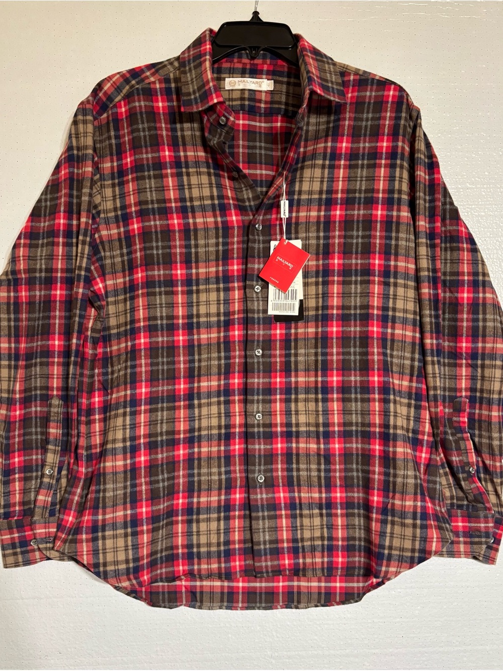 Men’s Cotton Mailyard Flannel Buttondown Shirt Slim Fit